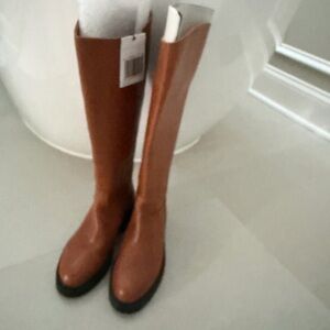 NWT Caramel Brown Knee-High Leather Boots